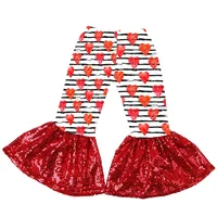 

2010 Hot Sale Baby Girls Glitter Sequin Bell Bottom Flared Pants Mixed Size for valentine's day