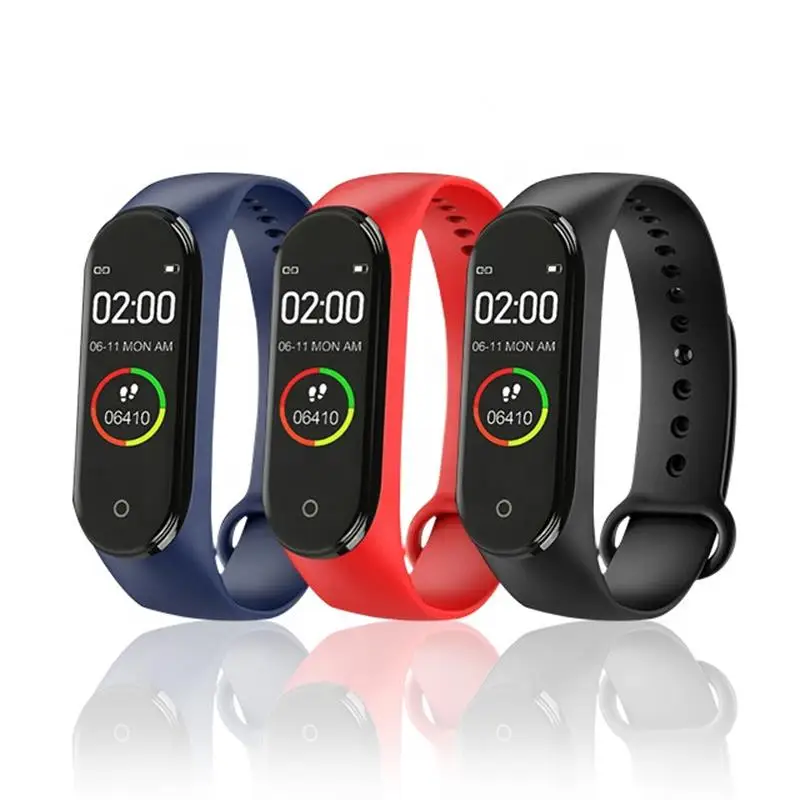 

Health Bracelet M4 IP67 Waterproof Heart Rate Monitor Fitness Tracker M3 M4 Smart Bracelet Smartwatch Blood Pressure, Black / red / blue