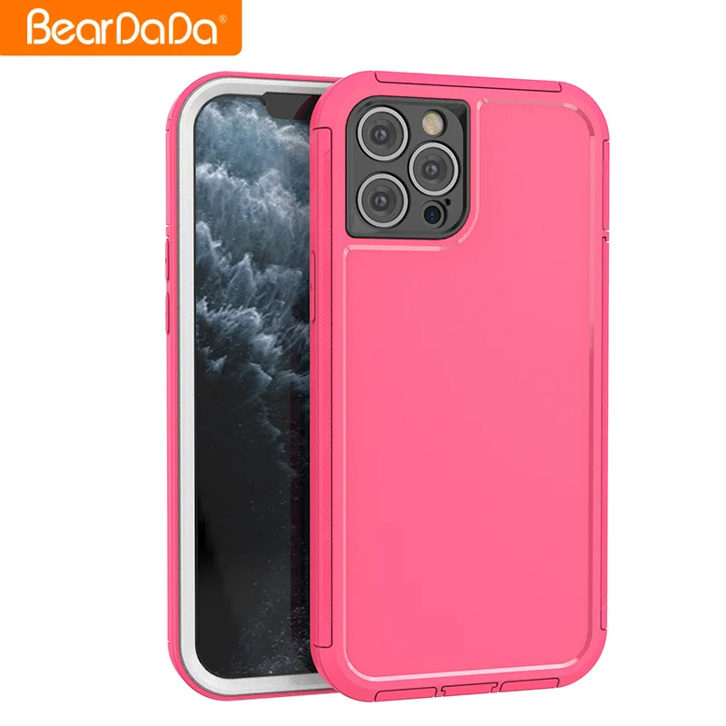 

Hard Cover 360 Full Protection Shockproof Rugged phone Case for iPhone 12 5.1 6.1 6.7 Defender phone Case, Black, green,purple