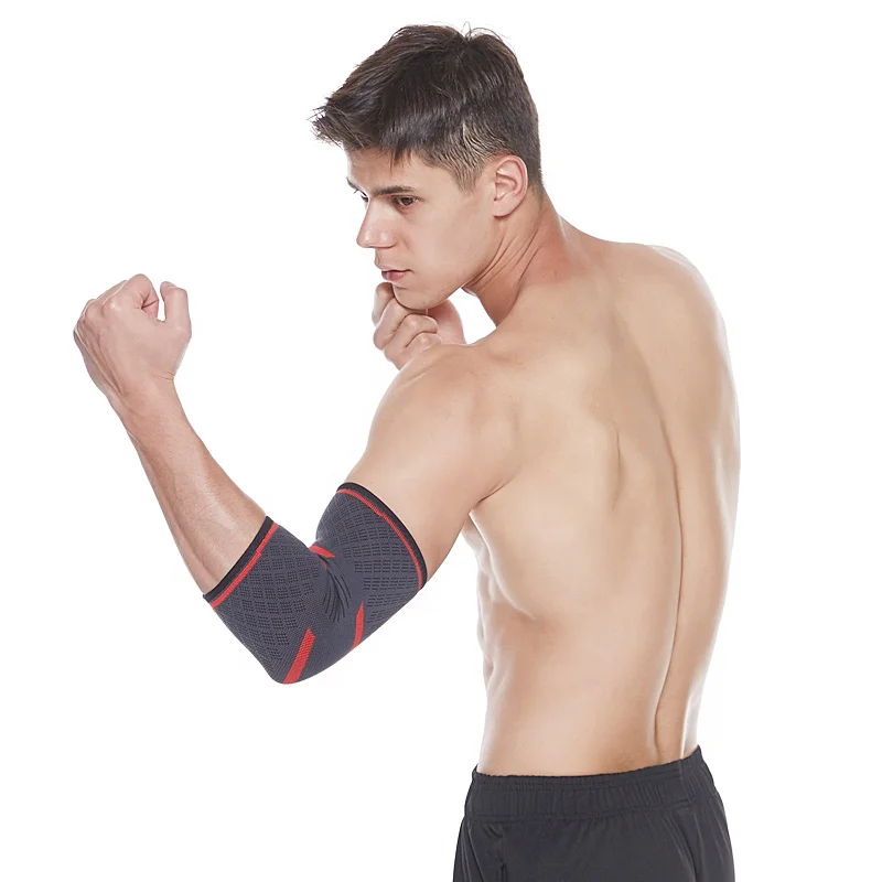 

Wholesale Tennis Knitted Elbow Brace Basketball Elbow Support Sleeves, Black,red,green,orange,blue