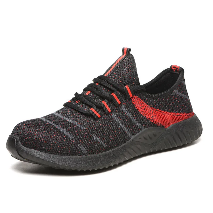 

Labor Protection Shoes Breathable Anti Smashing And Puncture Standard Steel Toe Flying Woven Labor Safety Shoes For Men