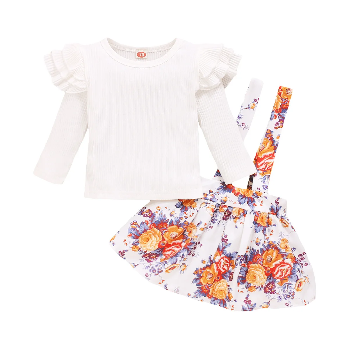 

Toddler Clothing 2 Pieces Outfits Skirt 2021 Fashionable Floral Outfits Baby Girl Dress Wholesale Kids Clothes Casual 3 Days