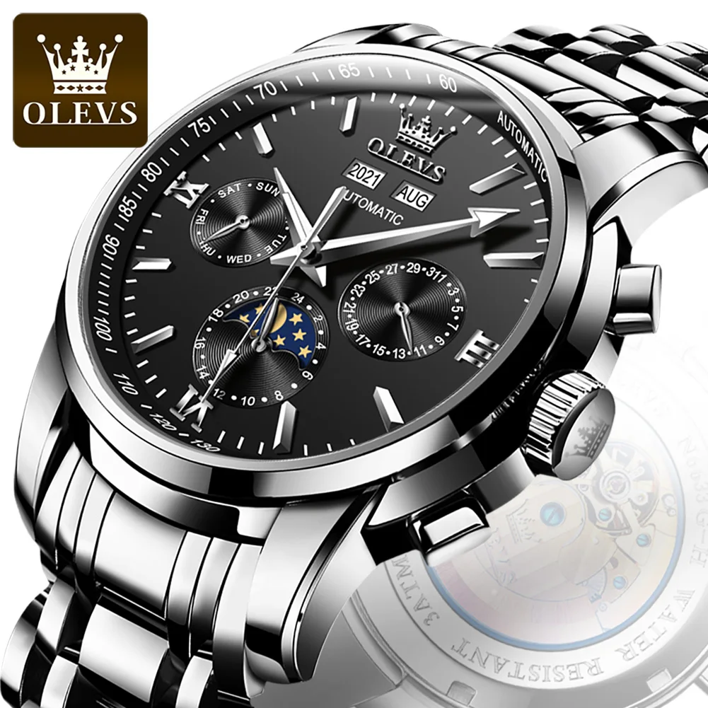 

Hot Sale OLEVS 6633 OEM Fashion Golden Tourbillon Mens Watches Large Dial Automatic Mechanical Watches Men Wrist Luxury Watch