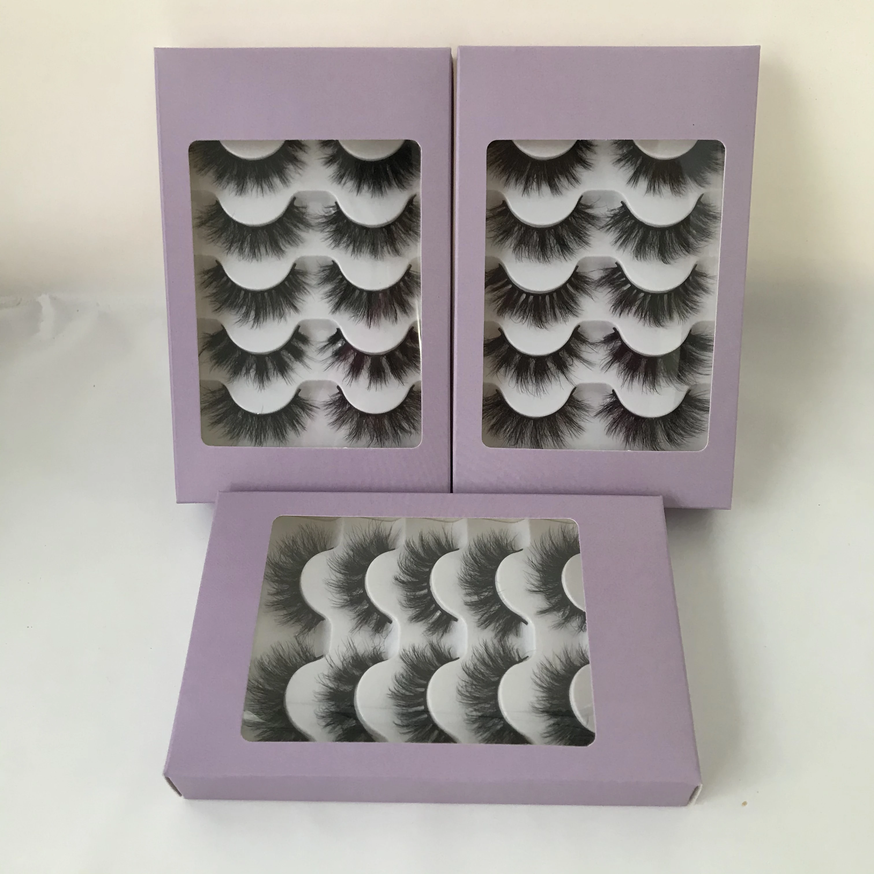 

3d Faux Mink Lashes 5 pairs lash boxes eyelash packaging box private label