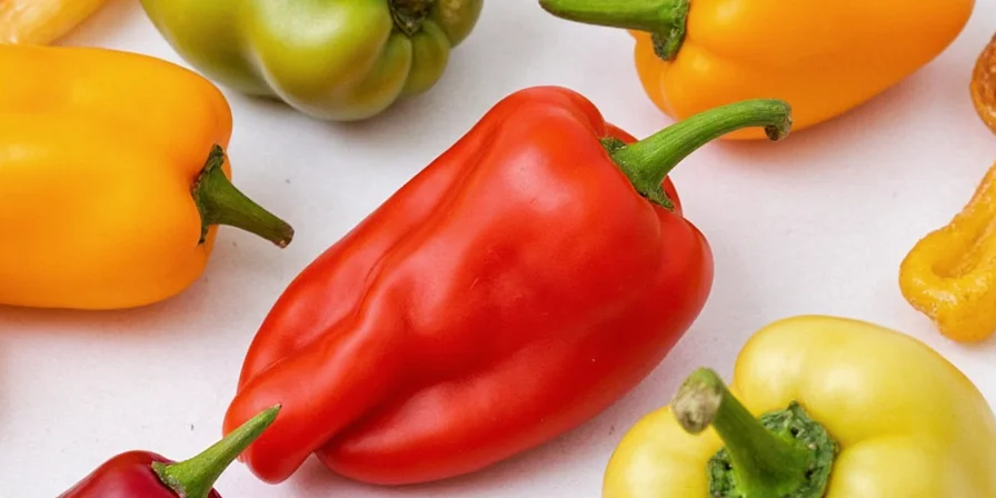 Close-up of a habanero stem attachment point.