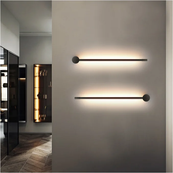 Modern black small minimalist Led bed light living room decorative indoor wall lamp