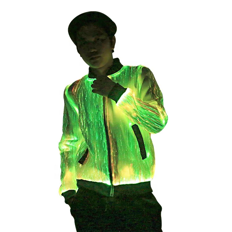 

2021 Rave party club dance led light up men glow in the dark jacket