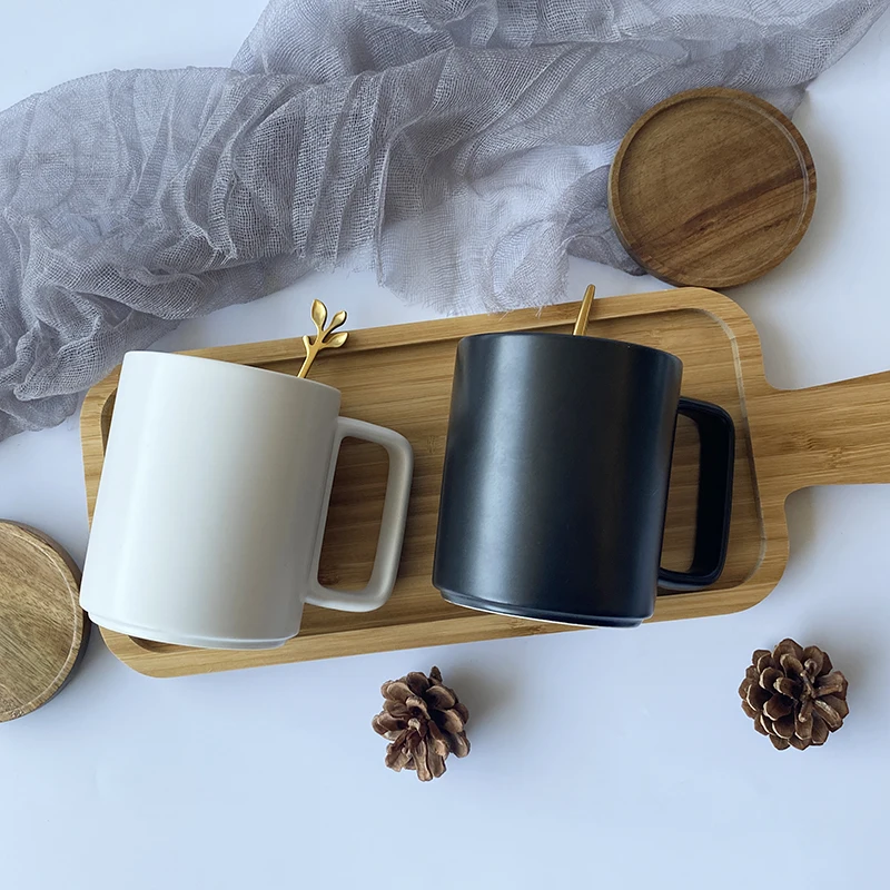 
Nordic style matte ceramic mugs with logo christmas mug coffee tumbler cup black white and blue ceramic cup with gift package 