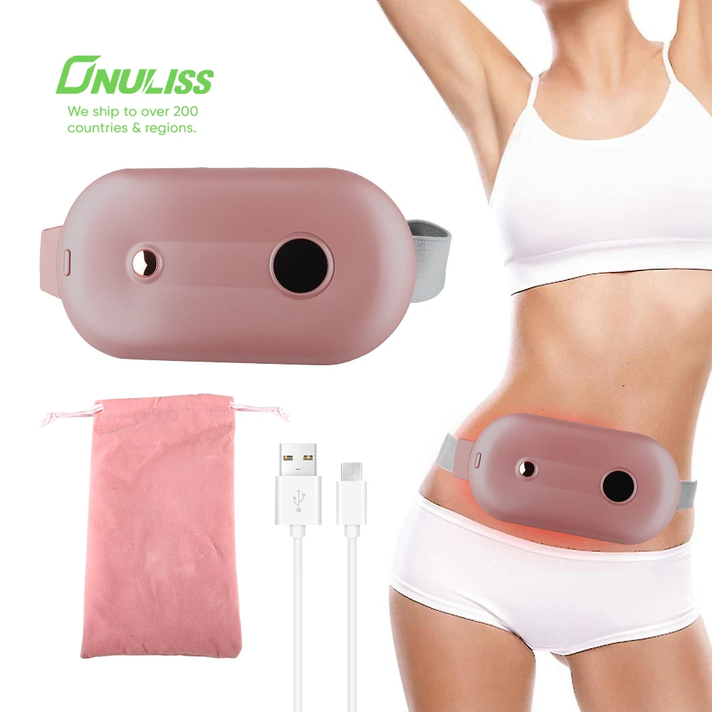 

Customized Logo USB Heated Waist Belt Wrap Warmer Band Women Period Electric Waist Menstrual Heating Pad