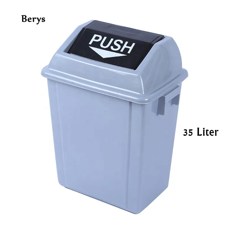 

20L plastic recycled garbage rubbish waste dust bin container for trash can kitchen office hotel, Grey