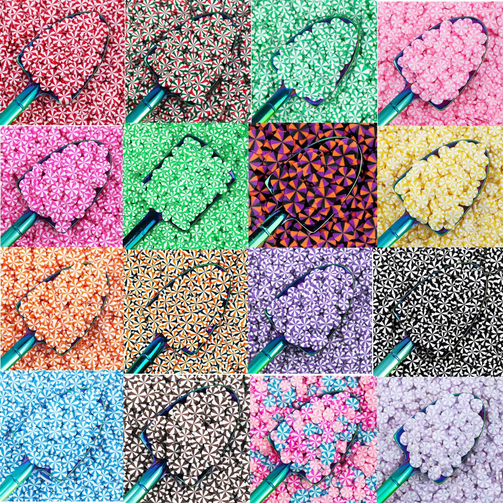 500G Peppermint Candy Polymer Clay Sprinkles Slices for Slime Filler DIY Clay Crafts Decoration Nail Art