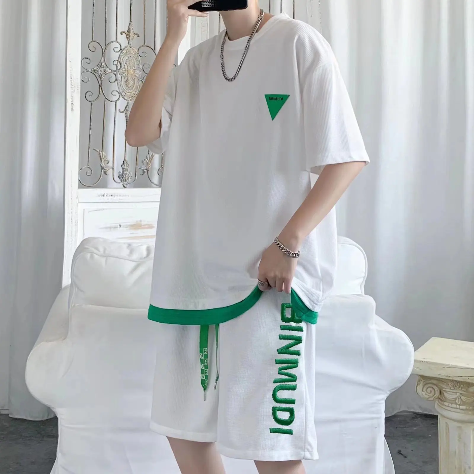 Conyson Wholesale New Arrival Jogging Sportswear Gym Tracksuit And Short 2 Piece Shorts Suit Letter Embroidery Men's T Shirt Set