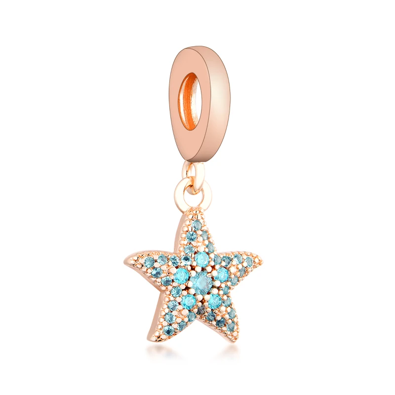 

Wholesale Fine Jewelry 925 Sterling Silver Zircon Starfish Star Pendant Beads Charms For Pandora Bracelet Jewelry Making