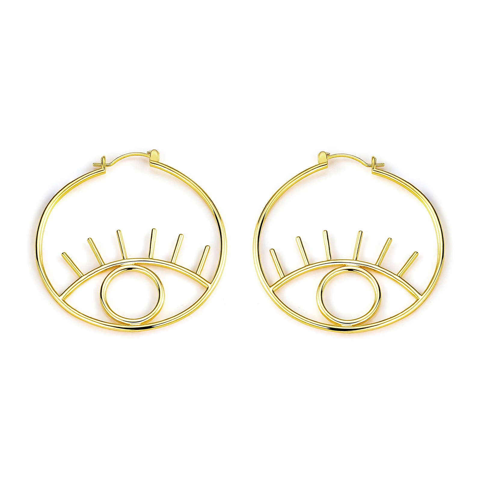 

Hiphop Huggie Statement Gold Plated 925 Sterling Silver Jewelry Hoop Earrings