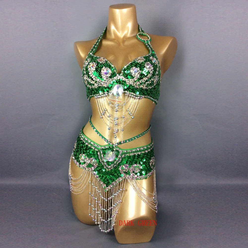 

Hot Selling Practice Clothes Suit Performance Costumes Women Belly Dancing Suite Belt+Bra Samba Costumes Rave Outfit