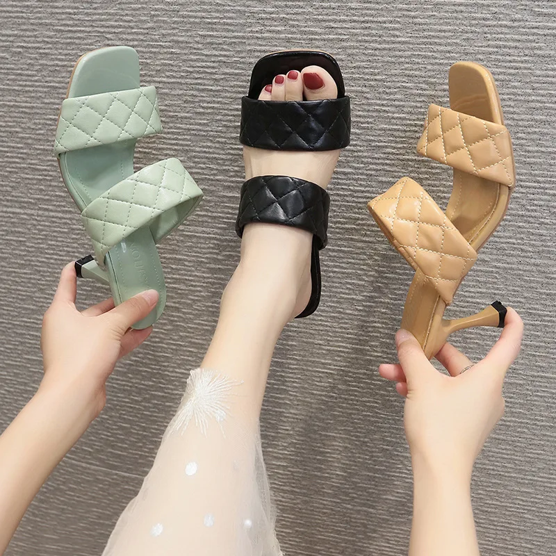 

female luxury summer ladies high heeled heels sandals slippers for women