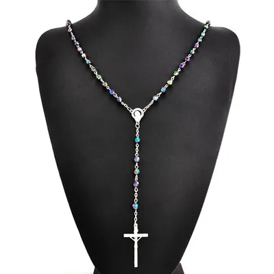 

Islamic Crucifix 6 Mm Glass Pearl Necklace Catholic Rosary Prayer Beads Orthodox Cross Lady Centerpiece, Pictures shown