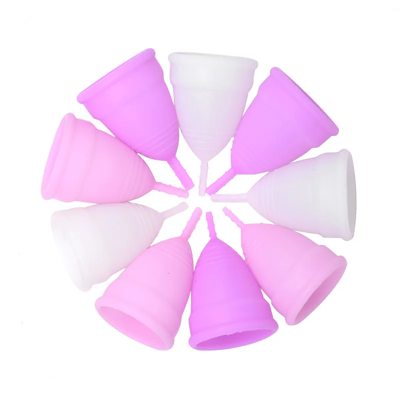 

Chinaherbs 100% medical grade silicone period reusable copa menstrual cups oem private label packaging, White, pink, purple