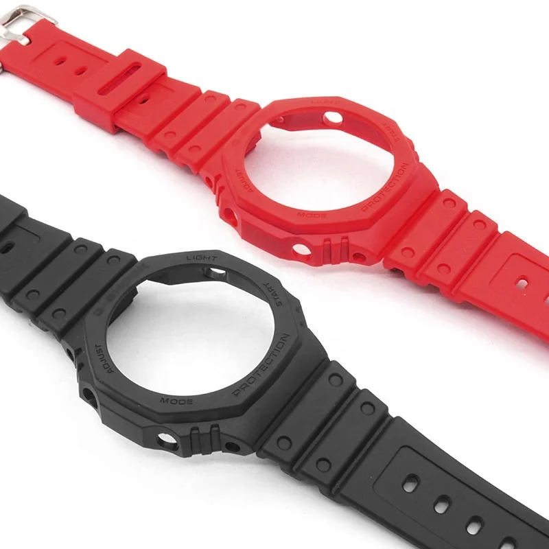 

Resin strap for casio g shock GA 2100 Rubber case silicone band strap watch bezel Modified accessories
