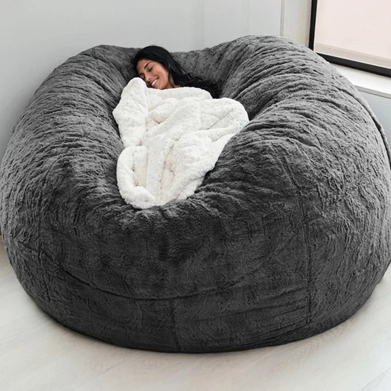

Free Shipping Lazy Boy Floor Fluffy Soft Sofa Slipcovers Bean Bag Chair Beds Cover, Optional