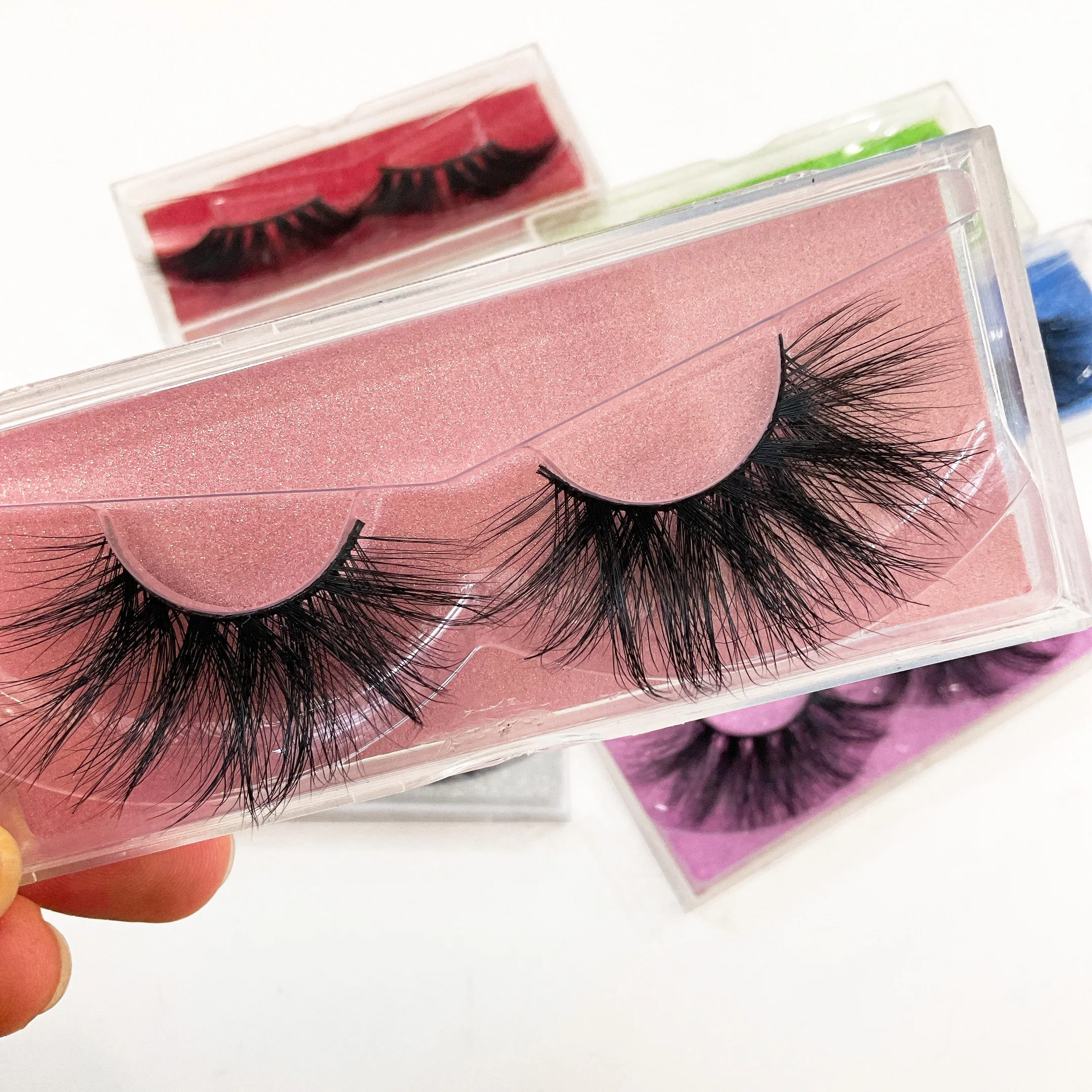 

Eyelash Mink Supplier Wholesale 25mm 3D Mink Eyelashes Real Siberian Mink 25mm Lashes, Black