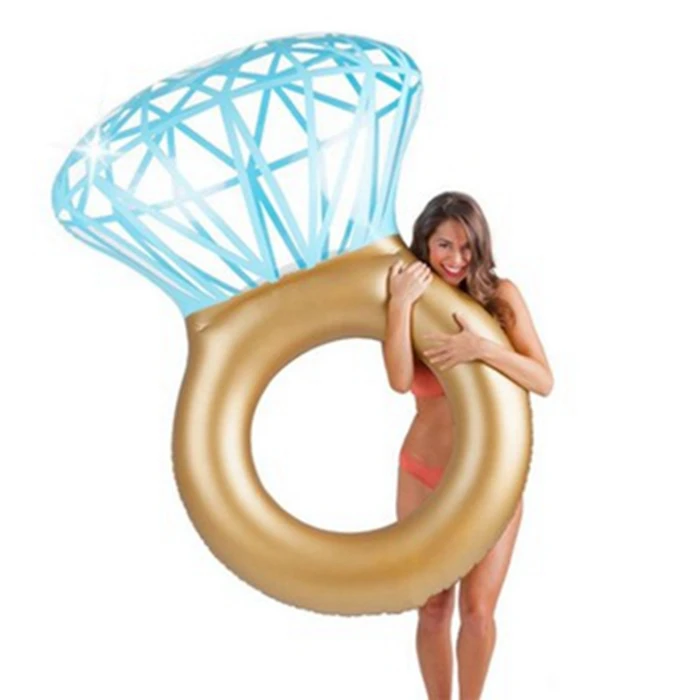 

2021 PVC new design Diamond Float Pool Float Air inflation For Women Swimming large adult pool ring float, Brown