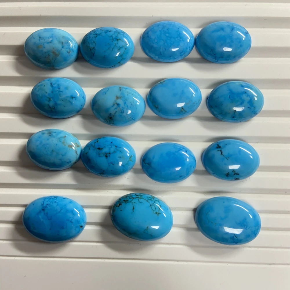 

HQ GEMS 13X18mm Natural Blue Turquoise Loose Gemstone Flatback Cabochon American Sleeping Beauty Turquoise Stone Price
