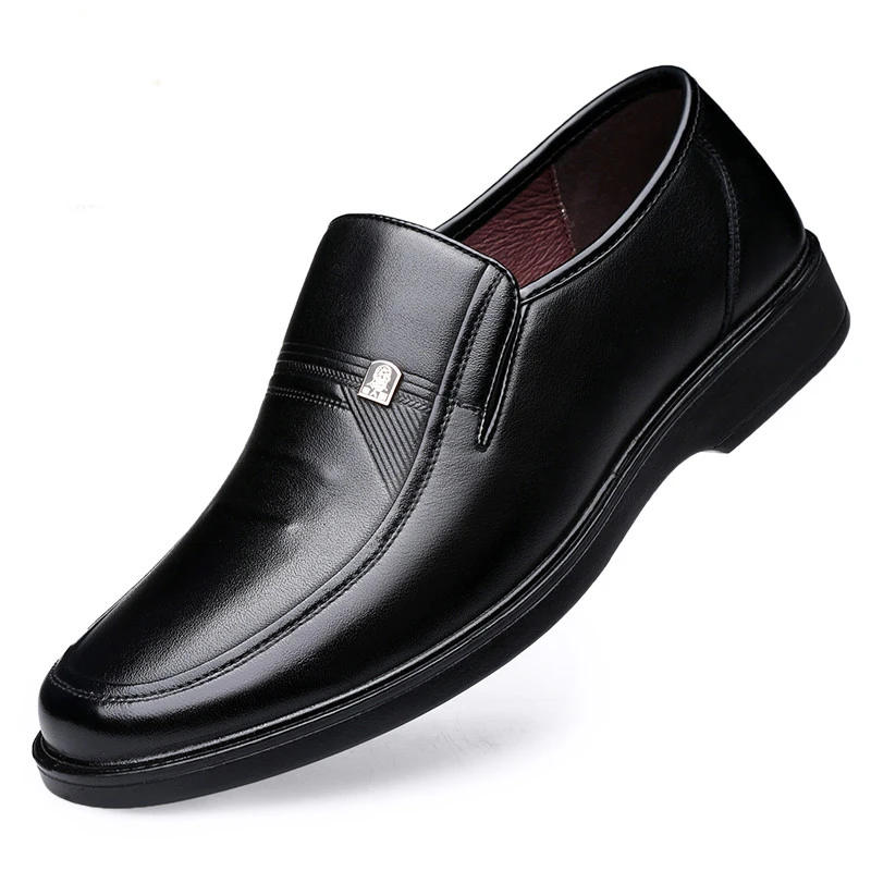 

XY75026-1 wholesale fashion comfortable flat dress shoes man black slip-on 2019