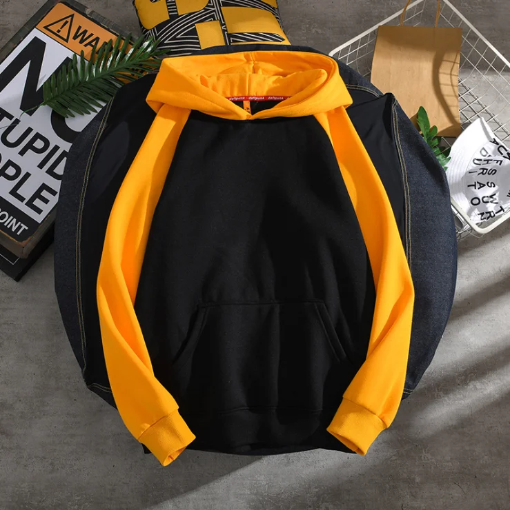 

Super Quality Two Colors Split Joint Sweatshirt Pullover Streetwear Hoodie Couples Men's Hoodies Sweatshirts