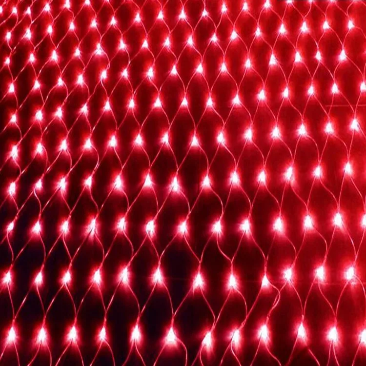 Wholesale 1.5M*1.5M 96LEDs Red Fairy String Wedding Christmas Party Decoration  Outdoor Net Mesh LED String Lights