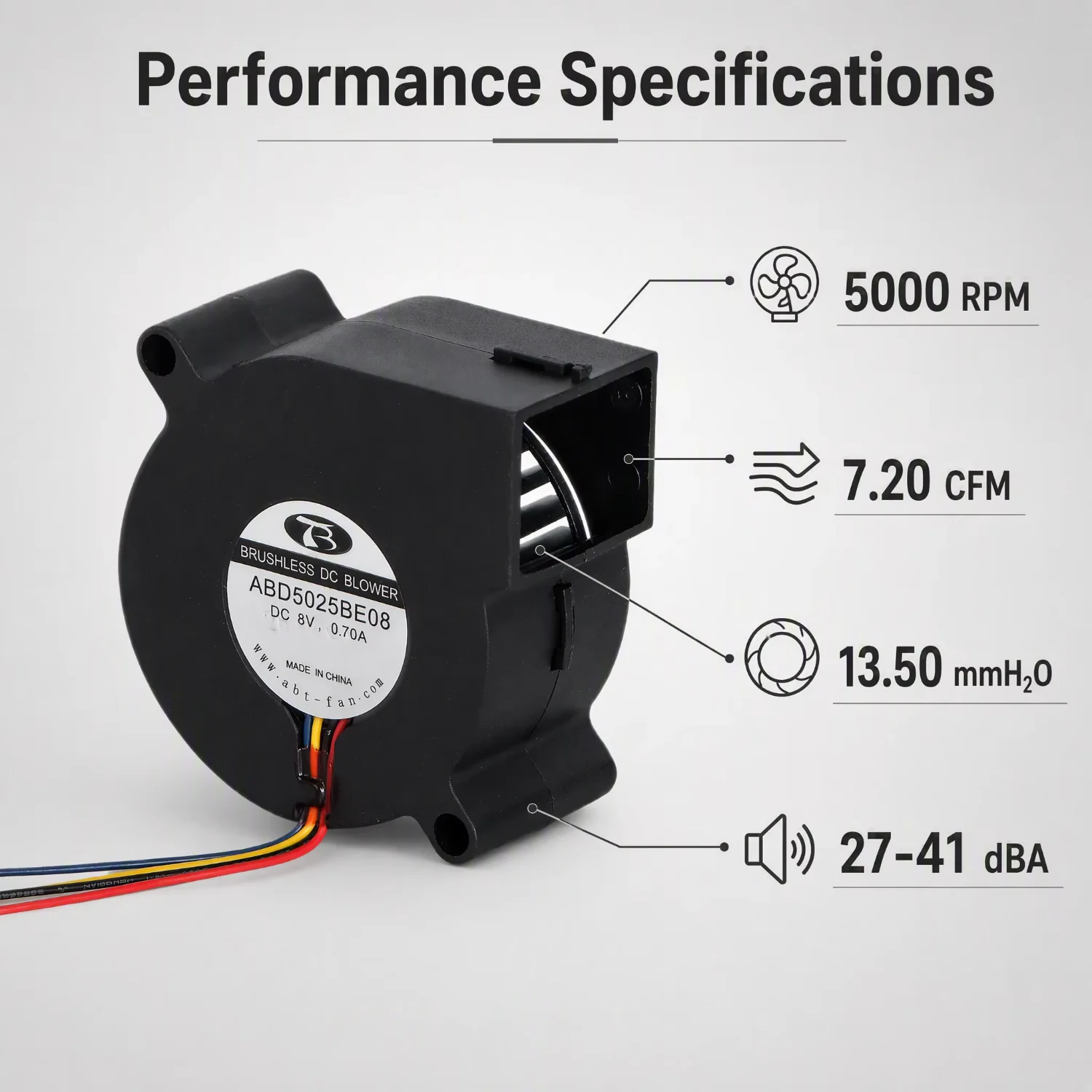 Axial Blower, 5025, 50x50x25mm, 12v, Brushless - detail 10