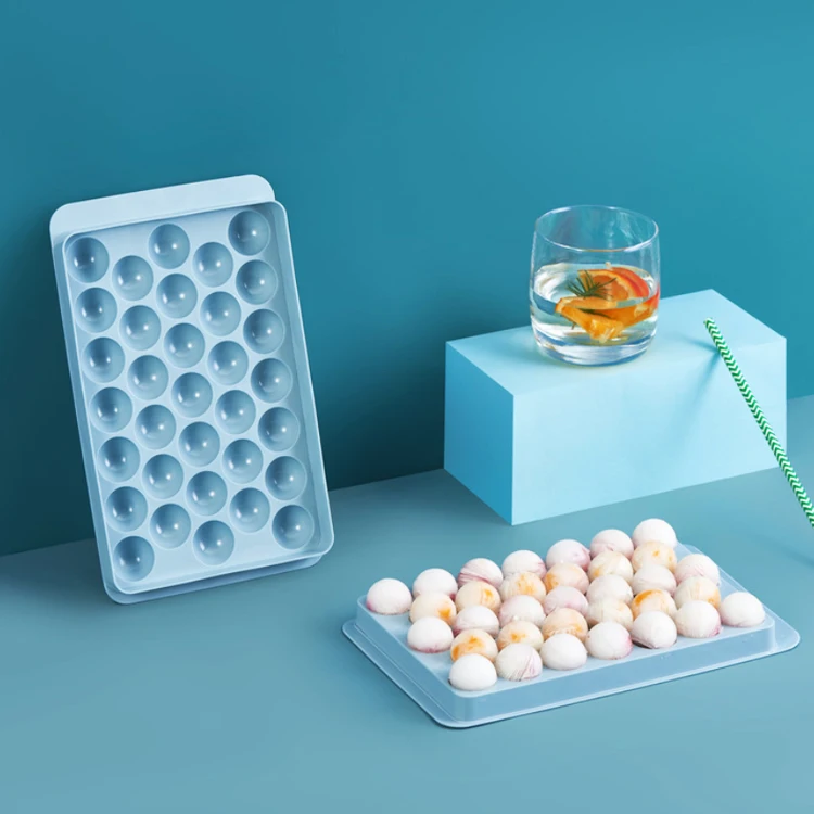 

Creative quick-frozen rectangle 33 grids blue whiskey ice cube trays