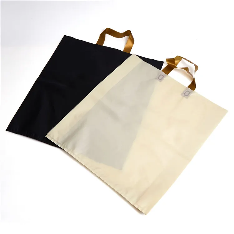 

New Arrival Die Cut 100% Biodegradable Soft Loop Handles Plastic Bag Custom Logo Clothing Store Bag Retail Store Shopping Bag, 1 printing, 2 sides