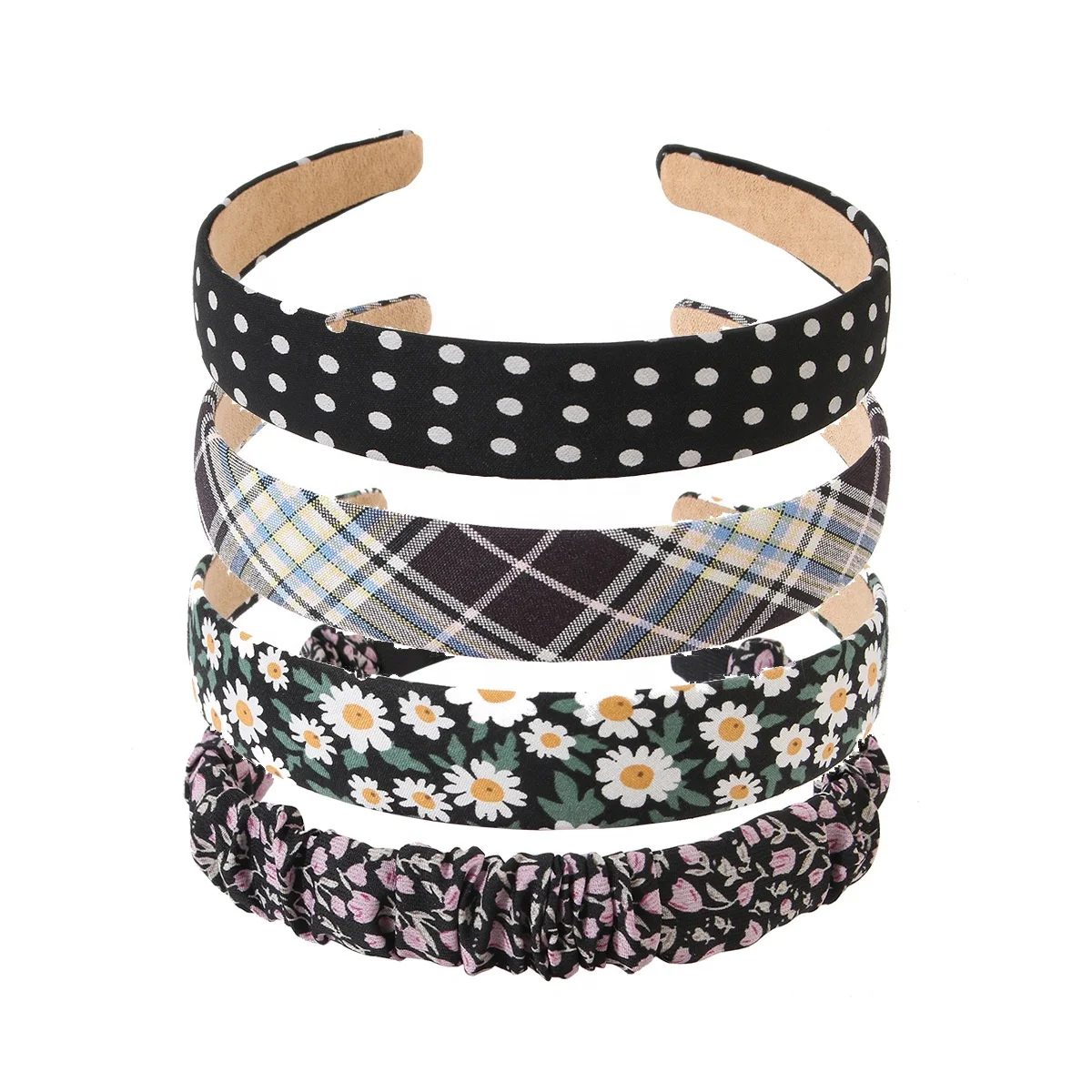 

Hot selling hair band set combination small fresh floral plaid head band female hair accessories
