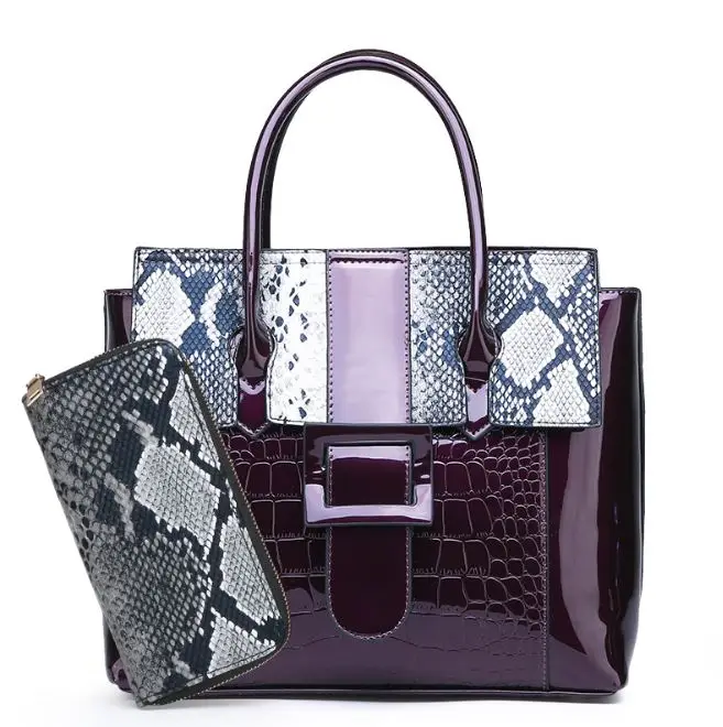 

2019 European and American fashion crocodile patent leather bag Cross-shoulder handbag for women