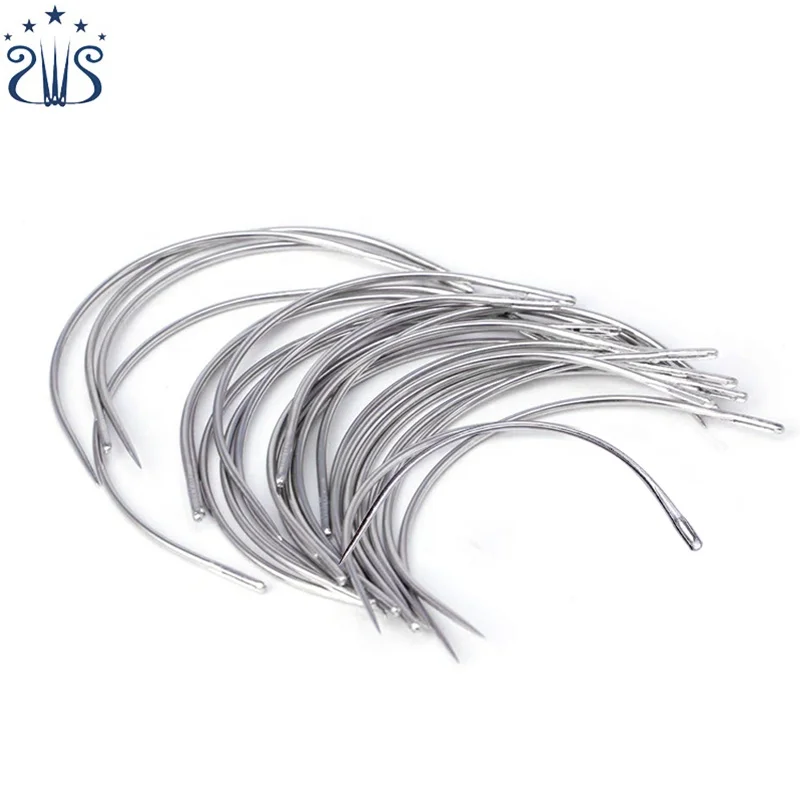 

RTS 100pcs C Style Weaving Needle for Hair Extension Tools Weft Weave Type Curved Thread Sewing Needle