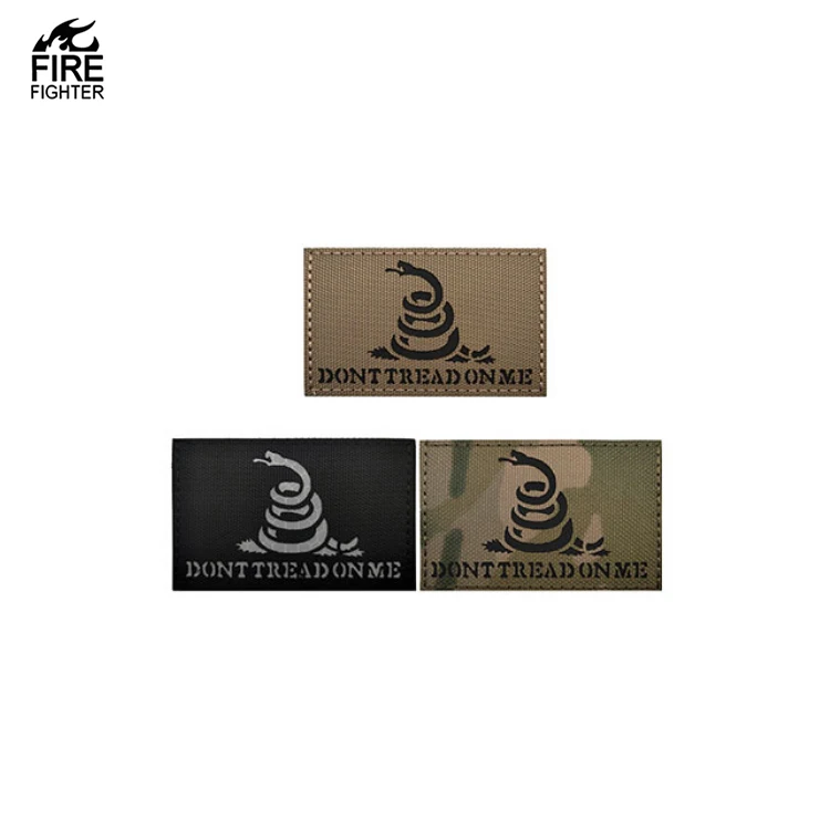 

IR Multicam Gadsden Flag 2x3.15 America DTOM Dont Tread On Me Snake ArmyTactical Fastener, Black, cp, brown 3 colors