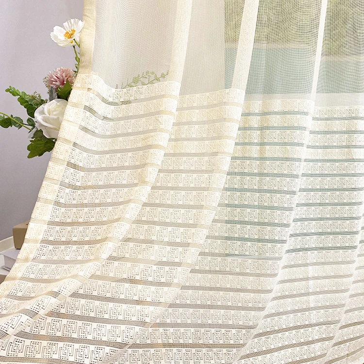 

Fast delivery jacquard soft organza printing luxury curtains fabric curtain window
