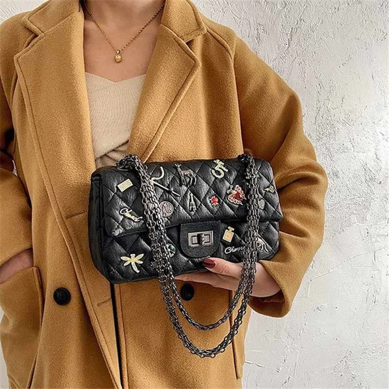 

Luxury Fashion Chain Shoulder Messenger Bags High Quality Diamond Lattice Women Purse and Handbags Small Square Bag Channels Bag