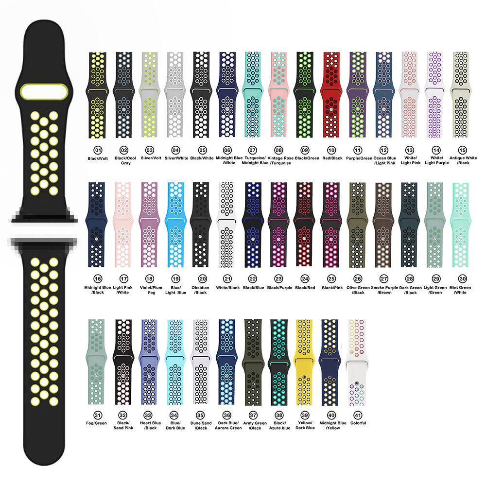 

Double Sport Silicone Watch Band Strap For Apple iWatch Series 8 7 6 5 4 3 2 1