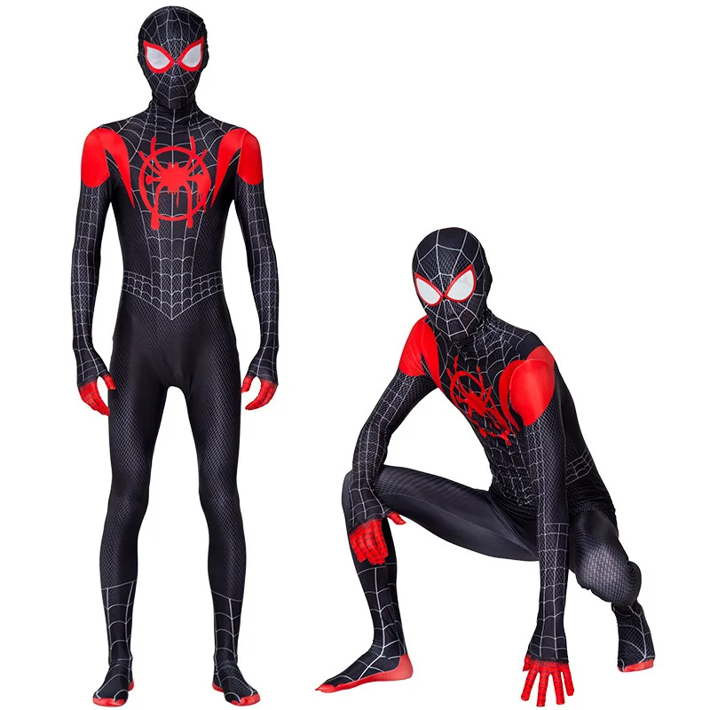 

Spiderman Movie Character Eco-friendly Miles Halloween Cosplay Costume Super Hero Tight Clothing Adult and Kids Clothing, Picture