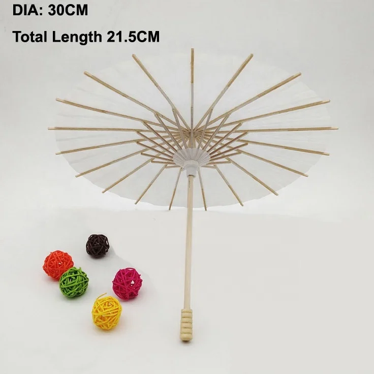 60cm/40cm/30cm/20cm Diy White Paper Umbrella Small Kids Gifts Paper