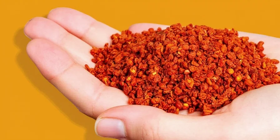 A bowl of red chili flakes