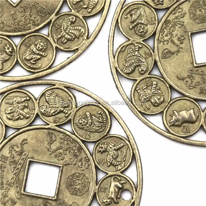 Auspicious Lucky Chinese Zodiac Feng Shui Coin Good Luck Prosperous Protect VT 