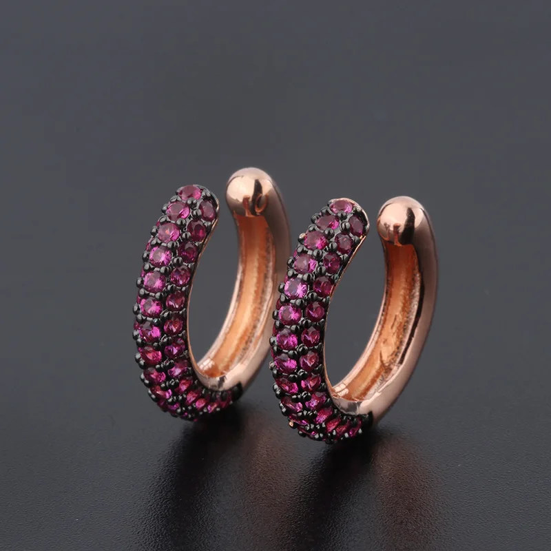 

Europe and the United States character cartilage earrings simple earrings austrian criystal earrings, White, rose, blue, mixed color black