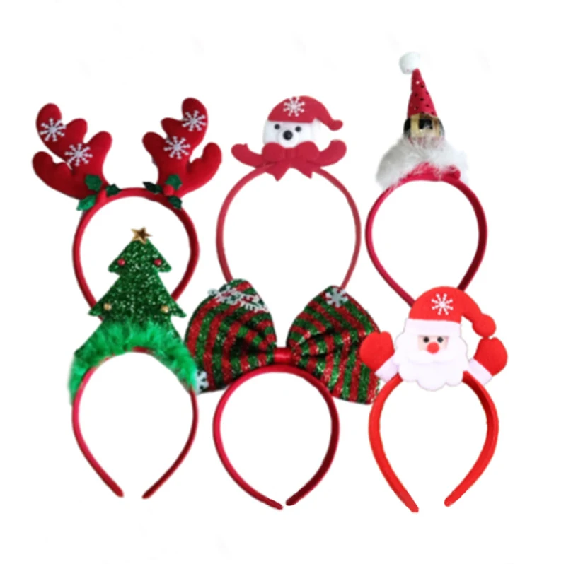 

SAYOUNG New Product Custom European And American Style Festival Cut Animal Tree Snowman Merry Christmas Headband for Women Girl