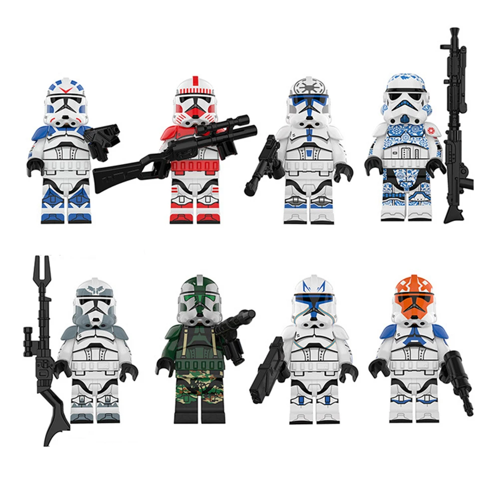 

8pcs/set StarWars Building Blocks clone trooper helme STORMTROOPER Action Figures Bricks Toy