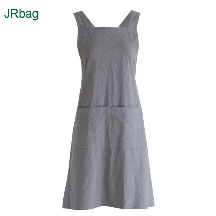 

Fashionable Linen Florist Flower Japan Crossback Cross Back Chef Japanese Style Floral Apron, Grey or customized design