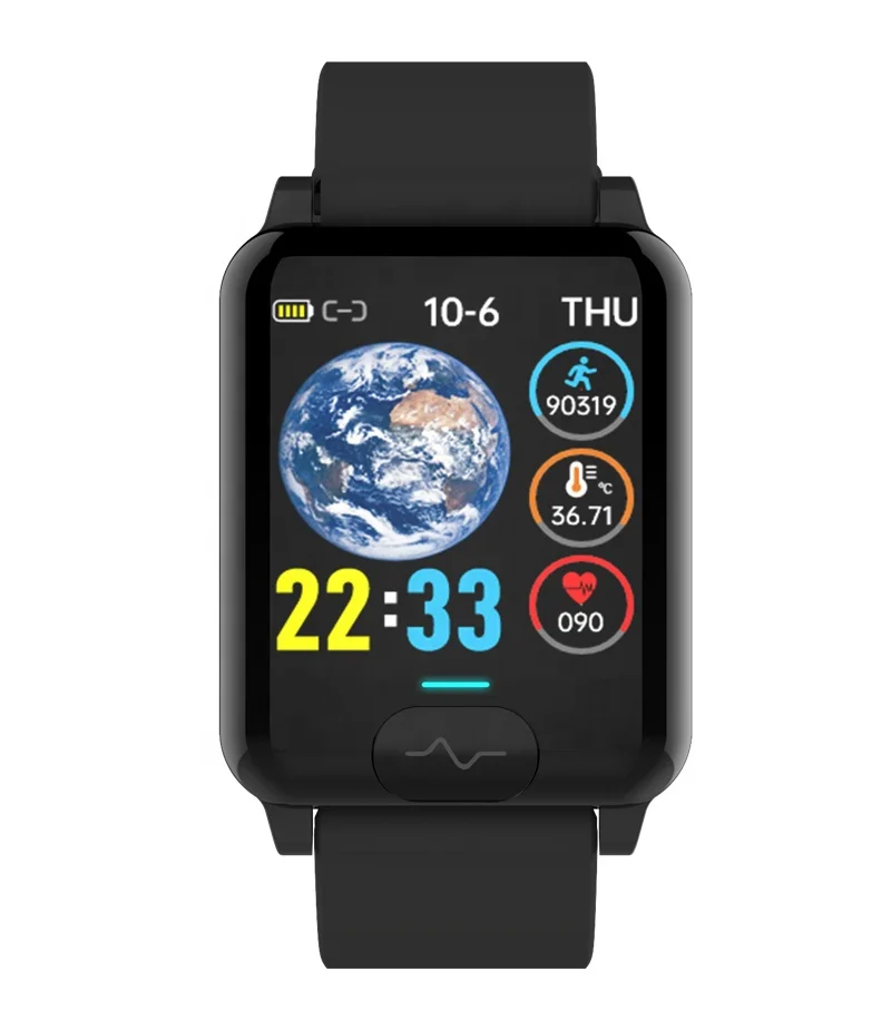 

Topwelltech blood oxygen pressure waterproof activity fitness tracker touch china smart ECG health woman watch, Black / blue / red / metal strap black