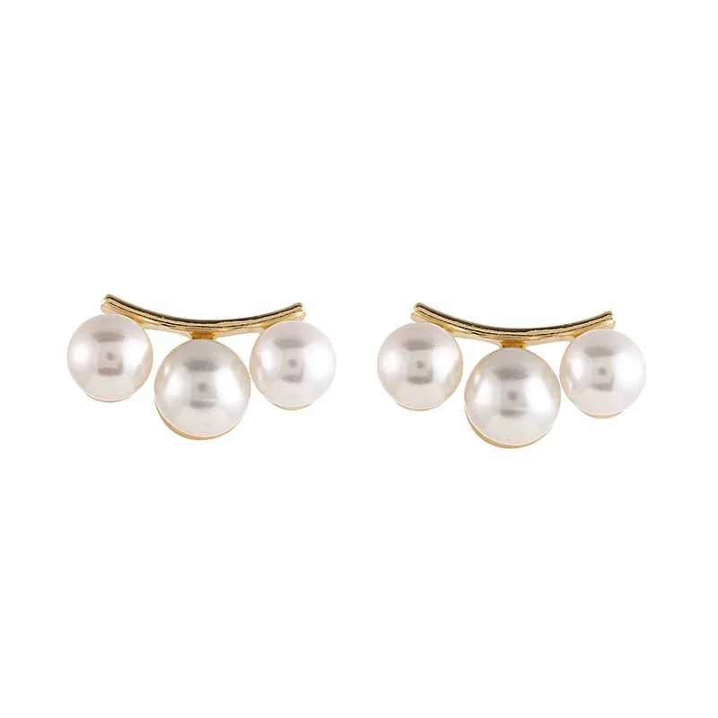 

Classic Jewelry S925 Silver Needle Stud Earrings Imitation Pearl Earrings For Women, Gold color
